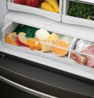 fresh food doors to spotlight foods inside the refrigerator and