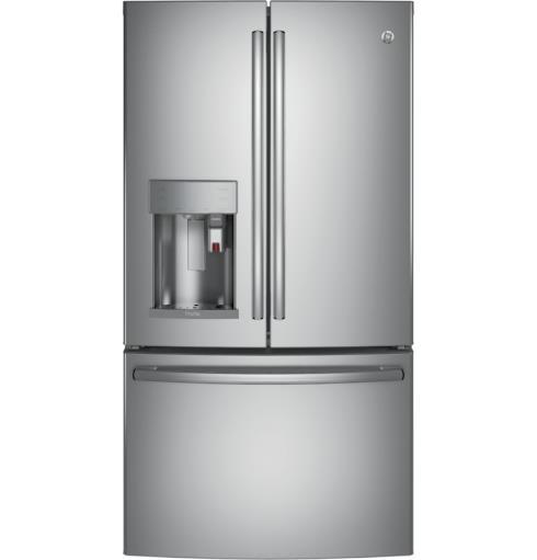 GE PROFILE SERIES ENERGY STAR 27.8 CU. FT. FRENCH- DOOR REFRIGERATOR WITH HANDS-FREE AUTOFILL Model #: PFE28KSKSS Approx.