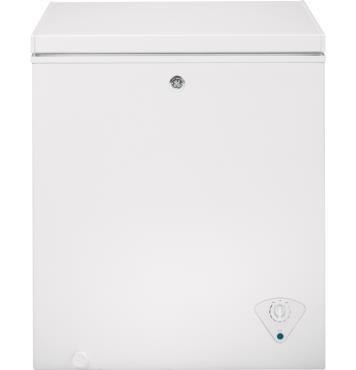 GE 5.0 CU. FT. MANUAL DEFROST CHEST FREEZER Model#: FCM5SKWW Approximate Dimensions (HXWXD) 33 1/2 in x 28 3/4 in x 21 1/4 in TOTAL CAPACITY 5.0 cu ft 