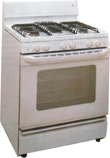 GE 30" Free-Standing Gas Range Model#: JEG3002BEO Continuous clean oven Electronic and manual light at top