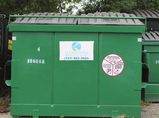 COMMERCIAL SOLID WASTE COLLECTION SERVICES The city of Clearwater Solid Waste/ Recycling Department offers service of 2-, 3-, 4-, 6- and 8-yard Dumpsters and roll-off service for 10- to 40- cubic