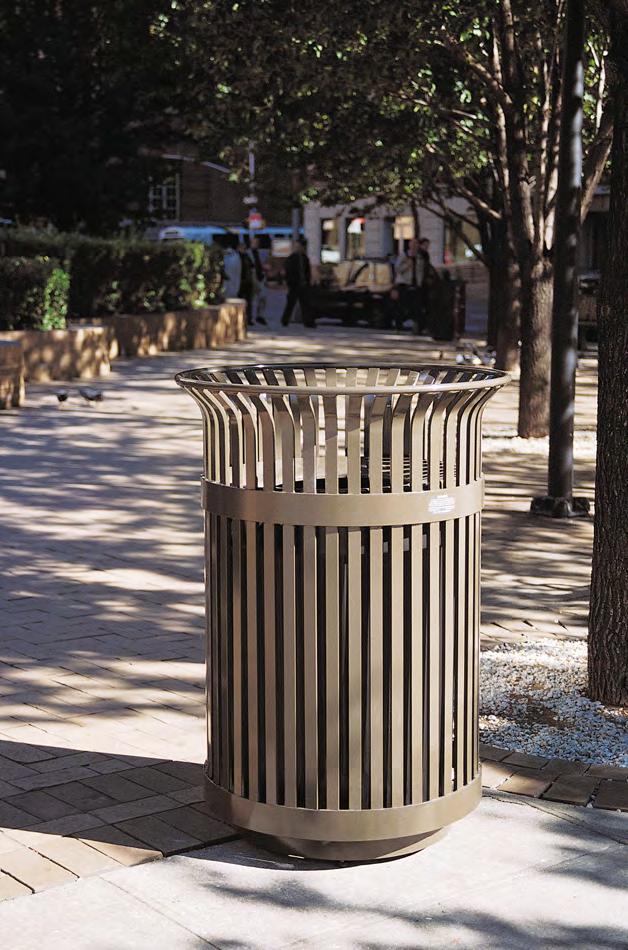 Site Amenities Standards Trash, Recycle Receptacles and Urns Clean and simple style should be used Should be located where needed, but visually inconspicuous Ash urns should be part of the trash unit
