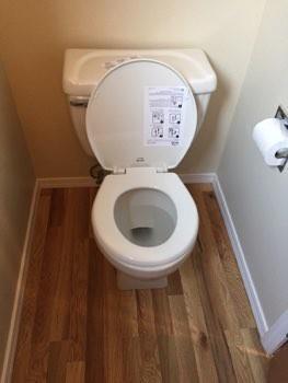 5. Toilet Toilet was in operable condition overall. Observations: A loose toilet. This can indicate damage to the sub-flooring beneath the fixture and floor covering.