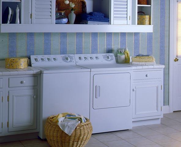 Shhh. THE LAUNDRY IS With the trend toward open-living homes, today's laundry room is conveniently located near areas where people live most -- the kitchen and family room, or second-floor bedrooms