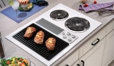BUILT-IN COOKTOPS: DOWNDRAFT ELECTRIC SELECT-TOP MODULAR ALL MODELS INCLUDE Infinite heat rotary controls Powerful downdraft venting system Heating element ON indicator light OPTIONAL SELECT-TOP