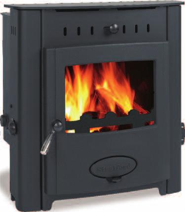 Features: Burns wood or solid fuel Large curved glass Airwash system for sparkling clean glass Discretely positioned thermostatic control fitted as standard Accessible water sensor