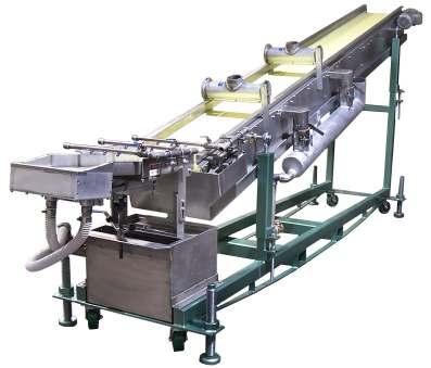custom designed water slides and conveyors for different material applications.