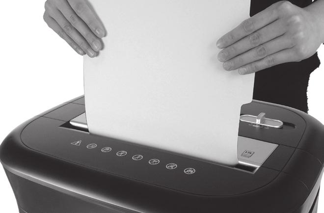 If required, an index card or a rigid sheet of cardstock (old greeting card or folded file folder) can be fed into the shredder to help push the jammed paper through.