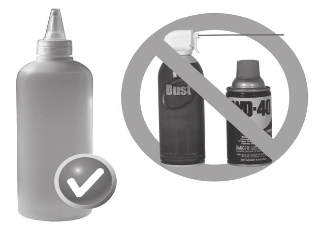 Note: Shredder oil is Not included. FIGURE 3! Caution: Shredder Oil Do not spray or keep any aerosol products in or around shredder. Do not use canned air on shredder. Do not use Aerosol products!