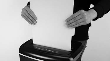 TROUBLESHOOTING cardstock (old greeting card or folded file folder) can be fed into the shredder to help push the jammed paper through.