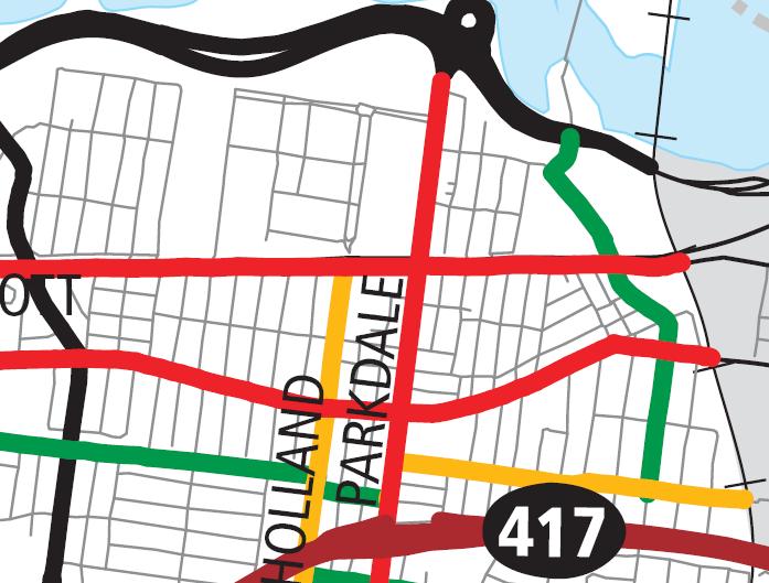 Subject Site SCHEDULE E OF THE CITY OF OTTAWA S OFFICIAL PLAN Parkdale Avenue to the west and Scott Street to the south are both classified as existing Arterial Roads.