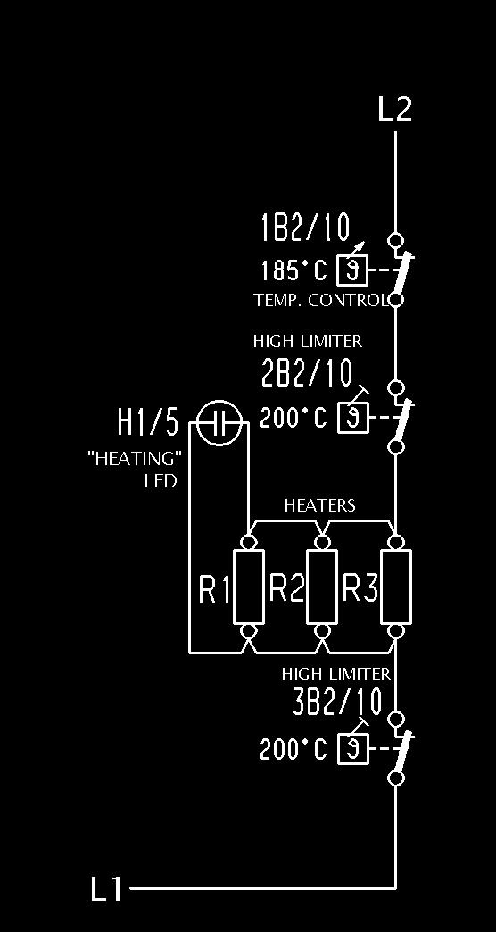 2 Function 2.1 Heater Circuit The heater plate contains three heater elements within a parallel circuit (1kW/52 per element).