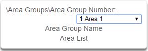 A r e a G r o u p s S u b m e n u s 5.11 Advanced Programming, Area Groups Select Area Groups from the drop down menu. The system can support a total of 16 Area Groups.