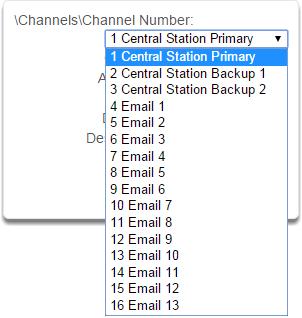 C h a n n e l s S u b m e n u s 5.4 Advanced Programming, Reporting and Notifications Select Channels from the drop down menu.