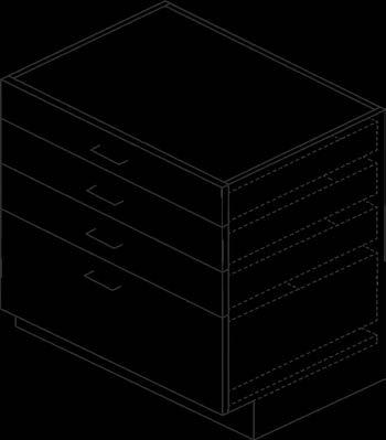 Four Base Drawer 4BD Four drawer base cabinet. The top drawer aligns with the top drawer of the 3BD cabinet. Top Drawer Front Height: 5 7/8. Second Drawer Front Height: 5 7/8.