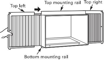 INSTALLATION INSTRUCTIONS 2. Slide the free end " " section of the panel directly into the cabinet as shown in Fig. 2. Slide the panel down.