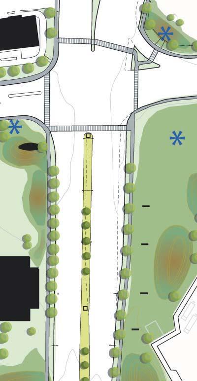 Gateways The principal gateway at Huron Church and College (indicated on the plan with blue asterisks) will consist of elevated landforms on either side planted with a colourful range of non-invasive