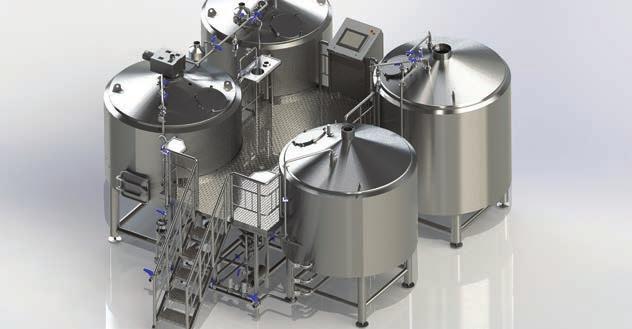 automated interface Steam jacketed mash lauter tun Extra capacity mash lauter tun Magnetic flow meter Hopback 2 stage heat exchanger Kettle condensing vent stack 20 BBL Brewery: $290,000