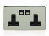 1 Gang 13A Power Socket 2 Gang 13A Power Socket LIGHTWAVERF 1 Gang 13A Power Socket 1 Gang 13A Power Socket Ultra slimline single sockets to match the dimmer switch range in stainless steel, chrome,
