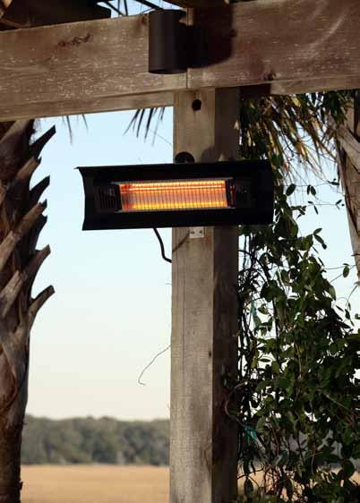 Black Steel Wall Mounted Infrared PATIO Heater 11500 watt up to 5000 hour bulb life Made in durable, weatherproof lightweight aluminium extruded body No UV rays, silent
