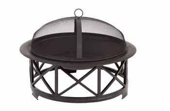 tool and wood grate included 34 L, 34 W, 16 H I #60243 30 Portsmouth Fire Pit Black steel bowl Decorative