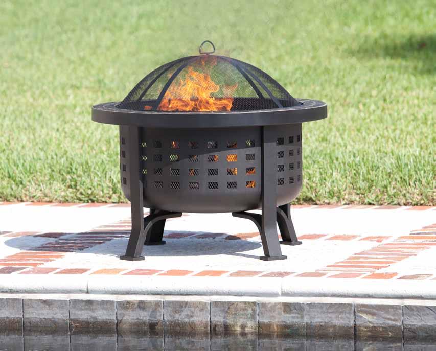 Alpina Round Slate Top Fire Pit Natural slate top