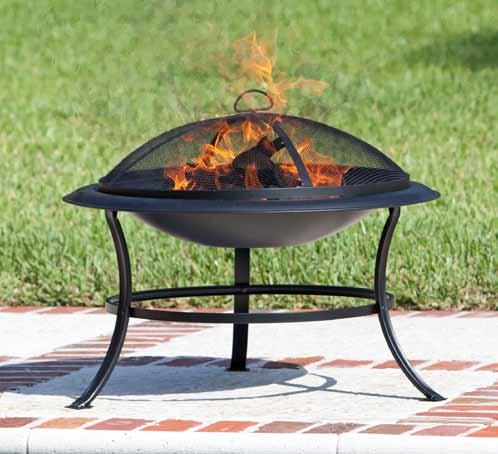 , 16 H I #62241 Tokia 30 Round Fire Pit 30 high temperature antique bronze finish steel fire bowl One-piece