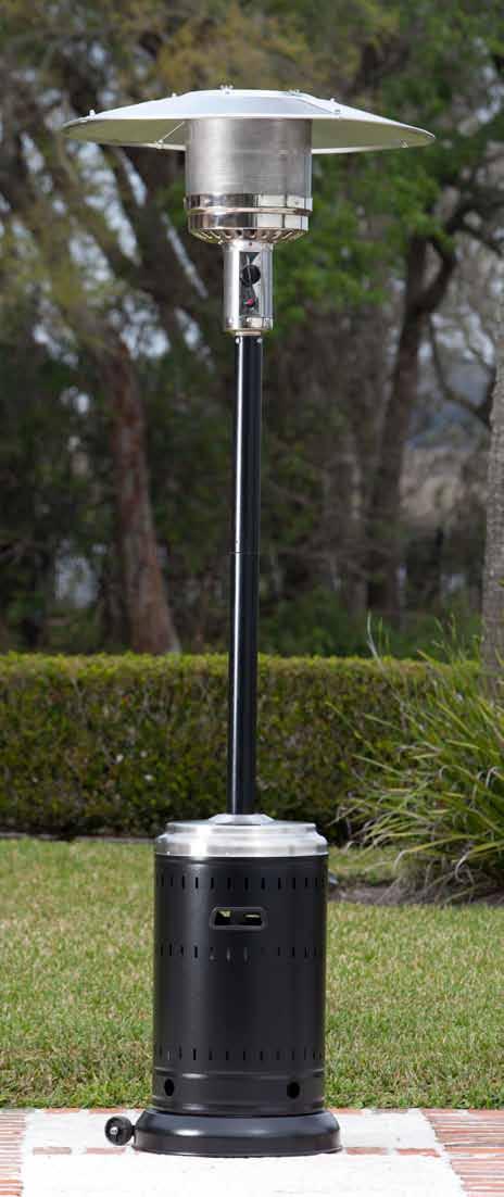 Hammered Black and Stainless Steel Commercial Patio Heater 46,000 BTU output Stainless steel accents
