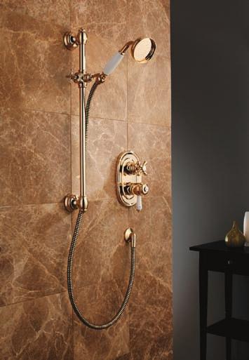 1 Trevi Tradition built-in pack Trevi Tradition built-in valve with Trevi Tradition single function shower kit, in chrome.