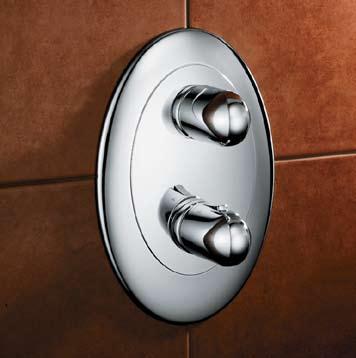 lock allows safety stop temperature to be set at 40ºC, 43ºC, 46ºC or 48ºC 5 year guarantee Trevi TT Oposta face plate and handles The Trevi Oposta has the look of a design classic, behind its stylish