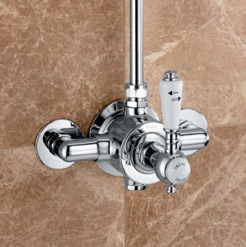 Contemporary thermostatic shower valve Set and leave controls Temperature handle has a built-in safety stop at 40ºC for a safer shower (Non Outline CTV only) Temperature lock allows safety stop