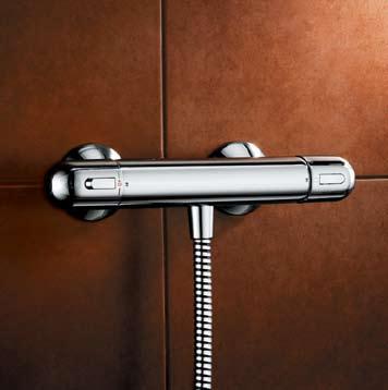 0 bar Eco stop flow control for water conservation Ceramic disc control for smooth action and no drips 5 year guarantee Trevi Link A fully thermostatic, minimalistic styled shower, designed for ease