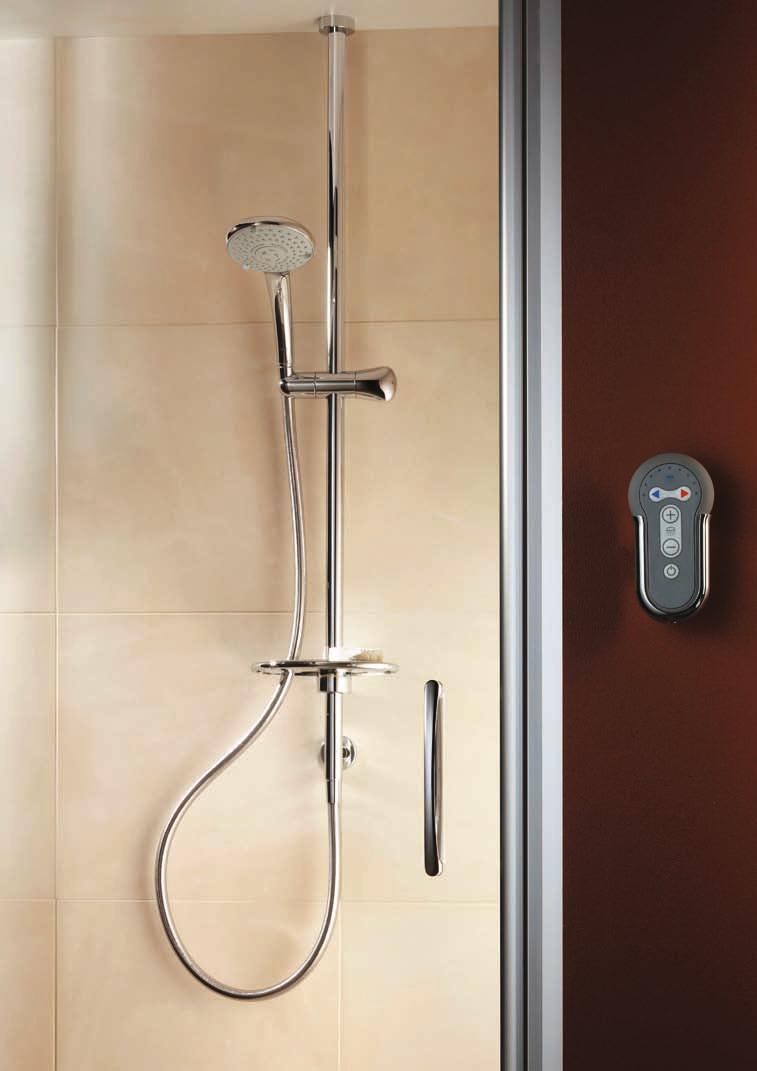 The digital control unit (DCU) is located remotely from the shower enclosure, and a single water pipe connects it to the Moonshadow kit, making it easy to install.