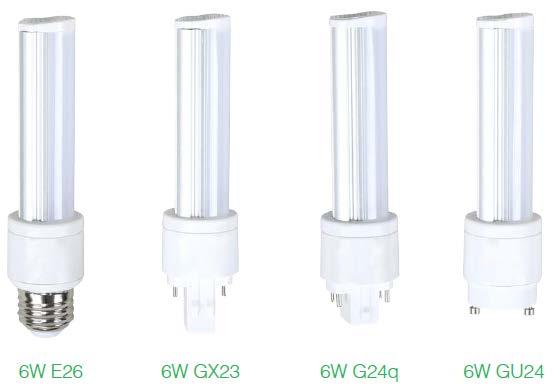 PL LAMPS: BALLAST BYPASS Item # Wattage CCT Lumens Replacement 6PLGX23LEDxx 6PLG24QLEDxx 6PLGU24LEDxx 6PLE26LEDxx