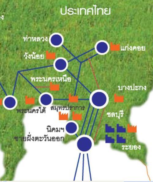 Electricity Supply and Transmission Line in Eastern Area Status Electricity Supply EGAT: 2,500 MW IPP: 2,088 MW - NG Refinery Unit 1,2,3,5 Rayong - NG Refinery - Power Plant Ongoing Project