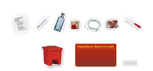 Slide 9 Knowledge Check What items belong in an infectious waste bag (red bag)?