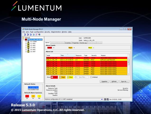 Network Management Integration Lumentum Whitebox is a NETCONF-enabled device, designed for ease of integration with third party SDN controllers.