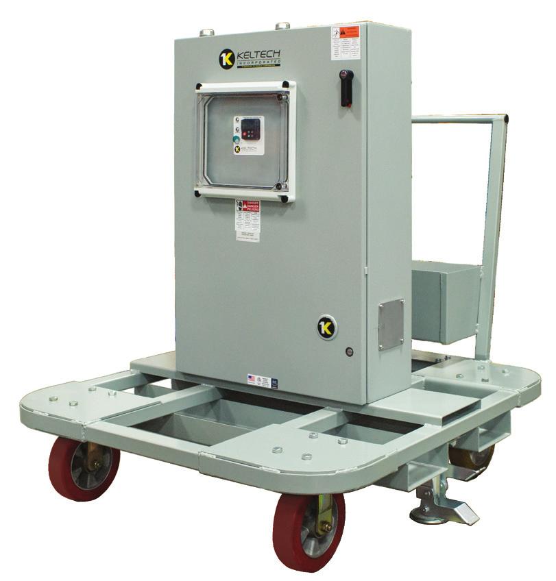 The heater and cart combination (shipped separately) are designed to accommodate most light industrial fluid heating applications including booster applications with incoming process temperatures up