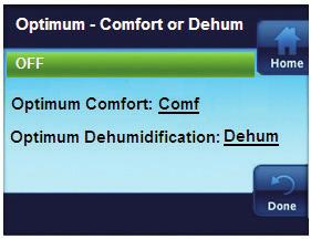 Auto Humidity Reduction Default is OFF.