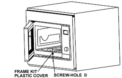 o Use the frame kit plastic cover and place it over screw-hole B. Troubleshooting o The microwave will not switch on. * Check that the appliance has been connected to the mains supply correctly.