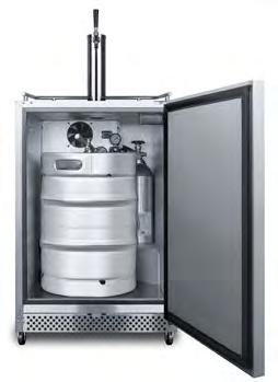 ETL-S listed to NSF-7 standards Freestanding kegerator with black exterior and digital