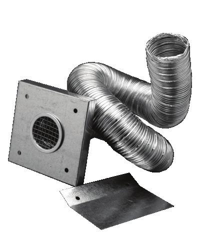 PelletVent Pro iofuel Chimney Fresh ir Intake Kit Kit includes: faceplate with screen, moisture barrier, aluminum flex, and two clamps.