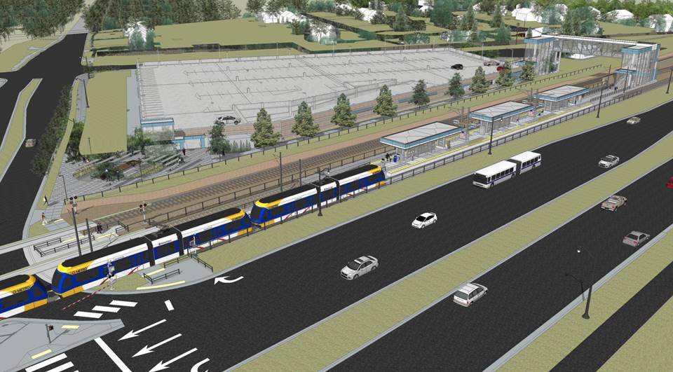 BROOKLYN PARK CRYSTAL ROBBINSDALE GOLDEN VALLEY MINNEAPOLIS Tracking the Blue Line Extension Issue 11 April 2018 Goals to finish designs, apply for federal funds in 2018 Rendering of the 63rd Avenue
