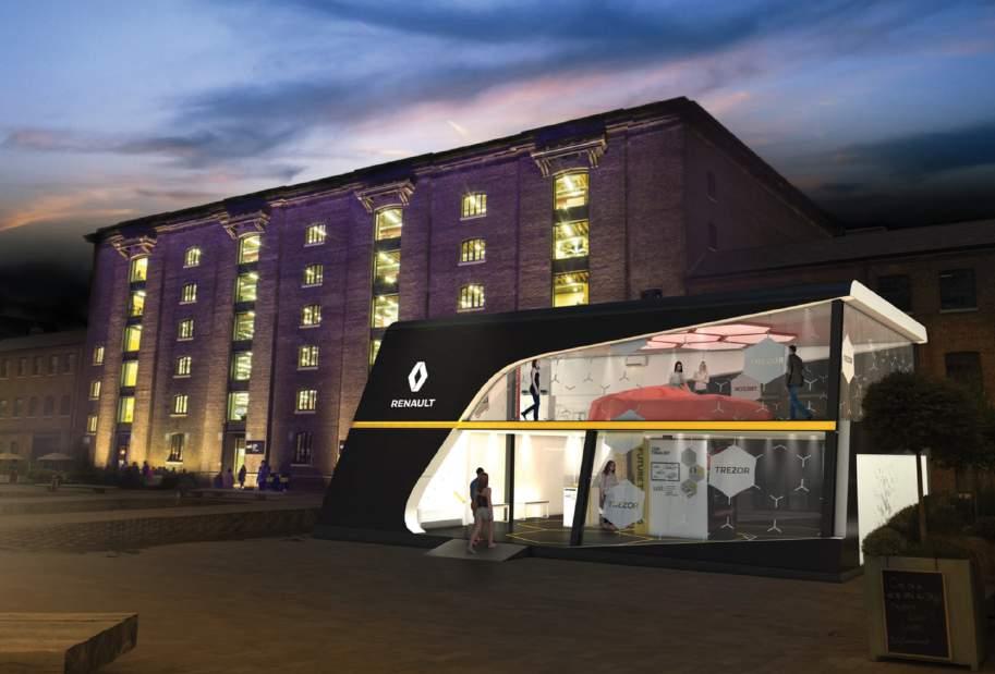 Renault UK presents its award winning-concept car TreZor, never before seen in the UK, housed inside a bespoke interactive two-storey structure.