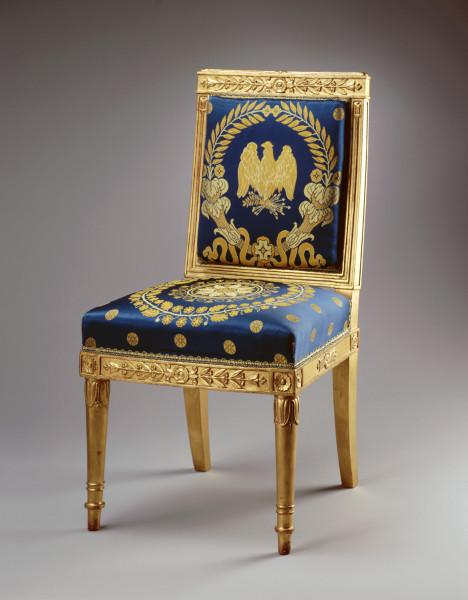 This side chair, by Parisian furniture maker Pierre- Antoine Bellangé, was placed in the Blue Room in 1817 by President James