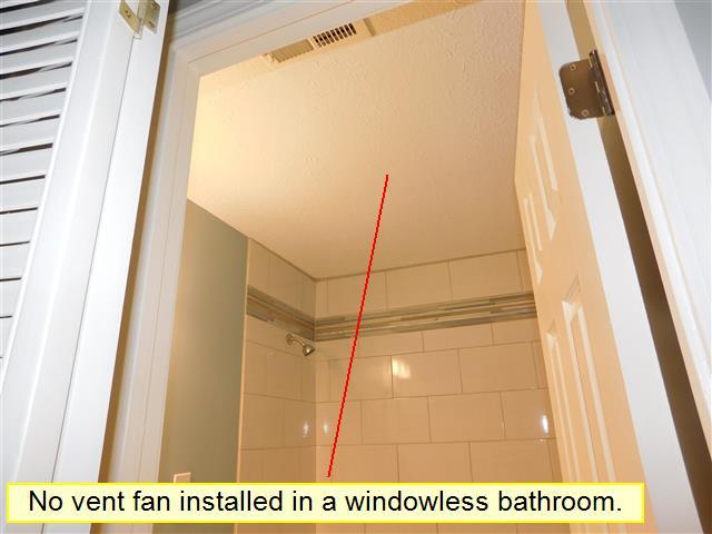 9.2 The bathroom does not have any form of ventilation. Bathrooms cause an extreme amount of moisture to build up inside a small room and this can cause mold to grow, and paint to fail.