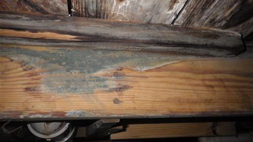 5.3 There is quite a bit of moisture damage to the sub-floor and floor joist in the crawlspace around the HVAC and plumbing.