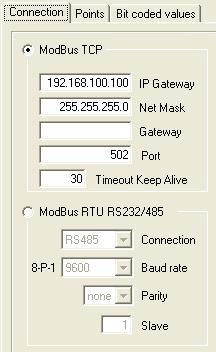 1.9 Connections configuration To configure the ibox's connection parameters and the Modbus values for each possible state, select menu Configuration -> ibox.