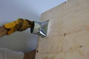 Using a drywall saw cut the Styrofoam insulation through the 2