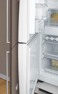 It utilises a sliding system which fixes the outer door of the fridge to the kitchen cabinet.